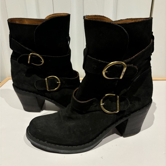Fiorentini+Baker Brown Leather Suede Ankle Boots Chunky Heels 2Belts 
Size:37 - Picture 1 of 8